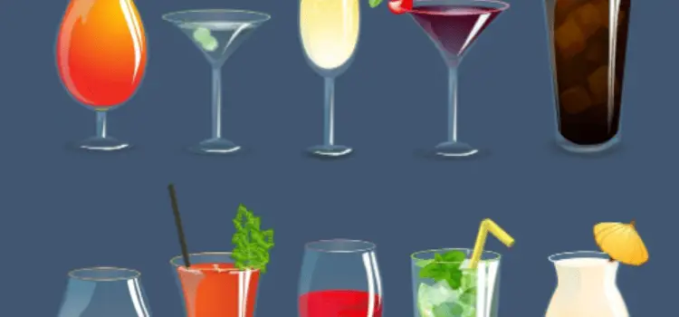 types of drink glasses