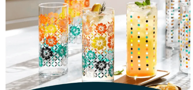 retro drinking glassware