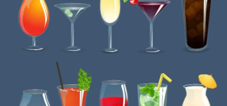 types of drink glasses